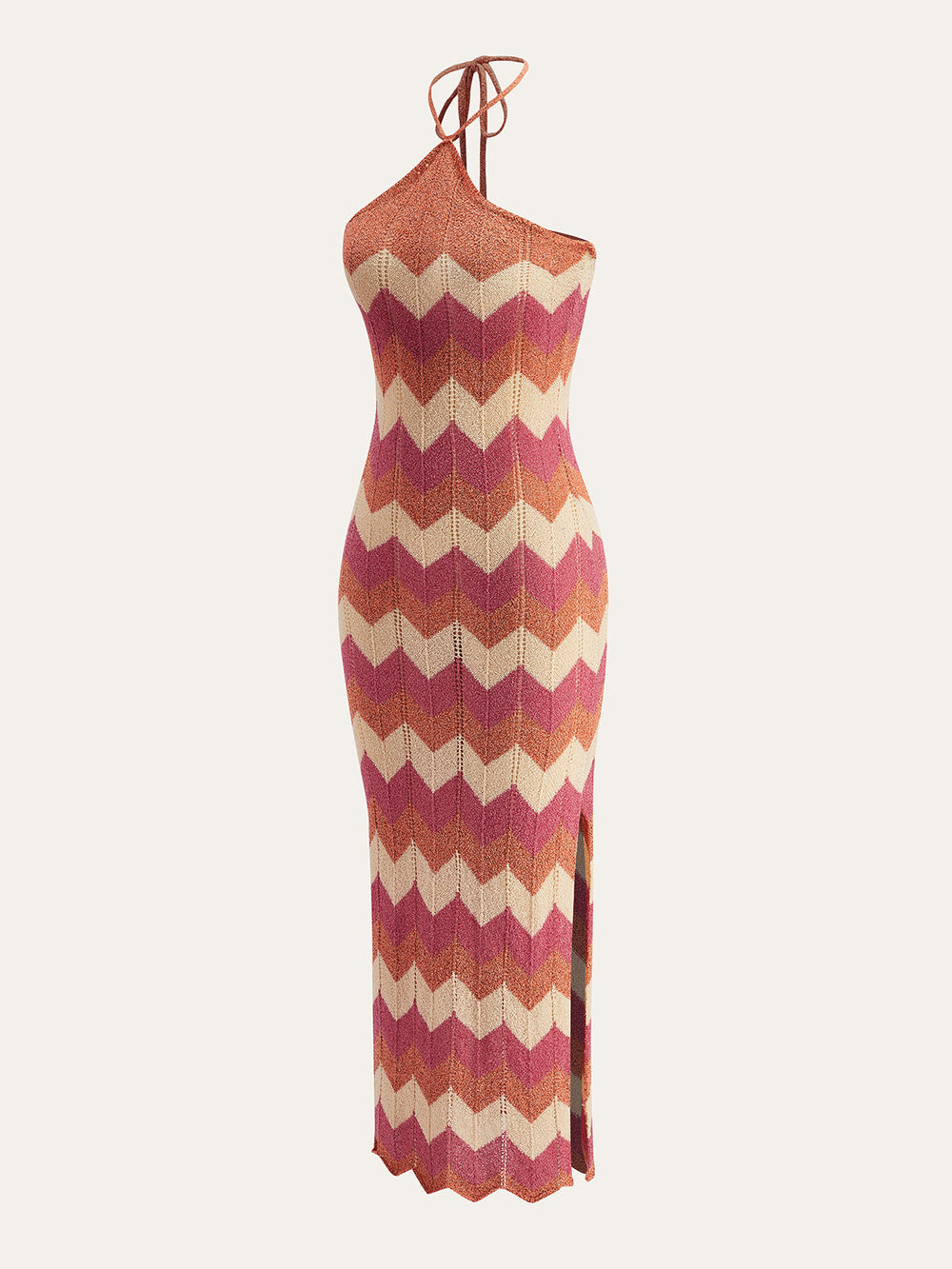 Color Block Halter Knotted Split Sweater Dress  Liora Lane Boutique Sweater Dresses