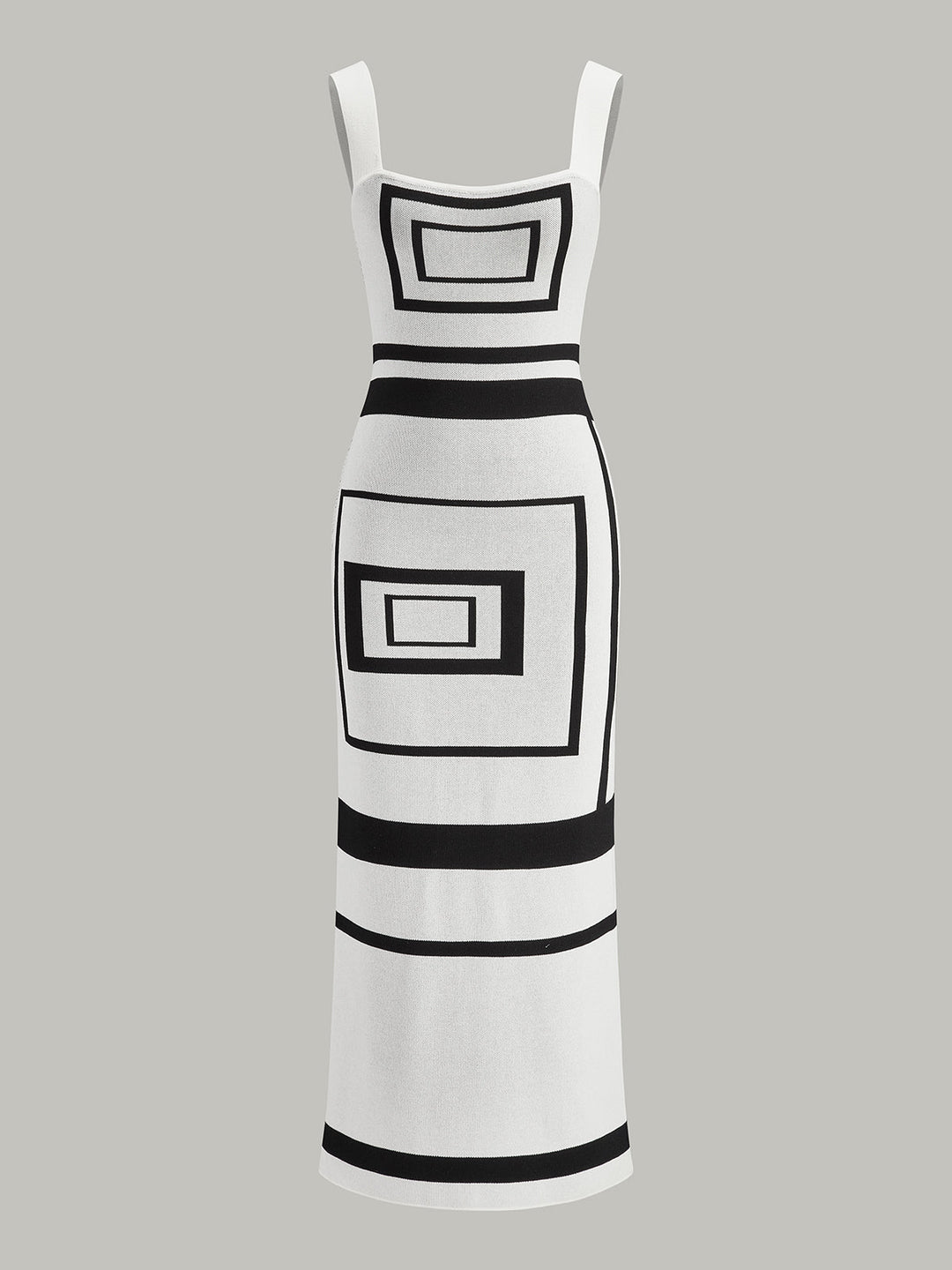 Geometric Panel Square Neck Sweater Dress  Liora Lane Boutique Sweater Dresses