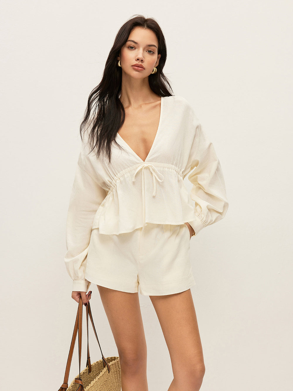 Cotton Pockets Shorts Set  Liora Lane Boutique Short Sets