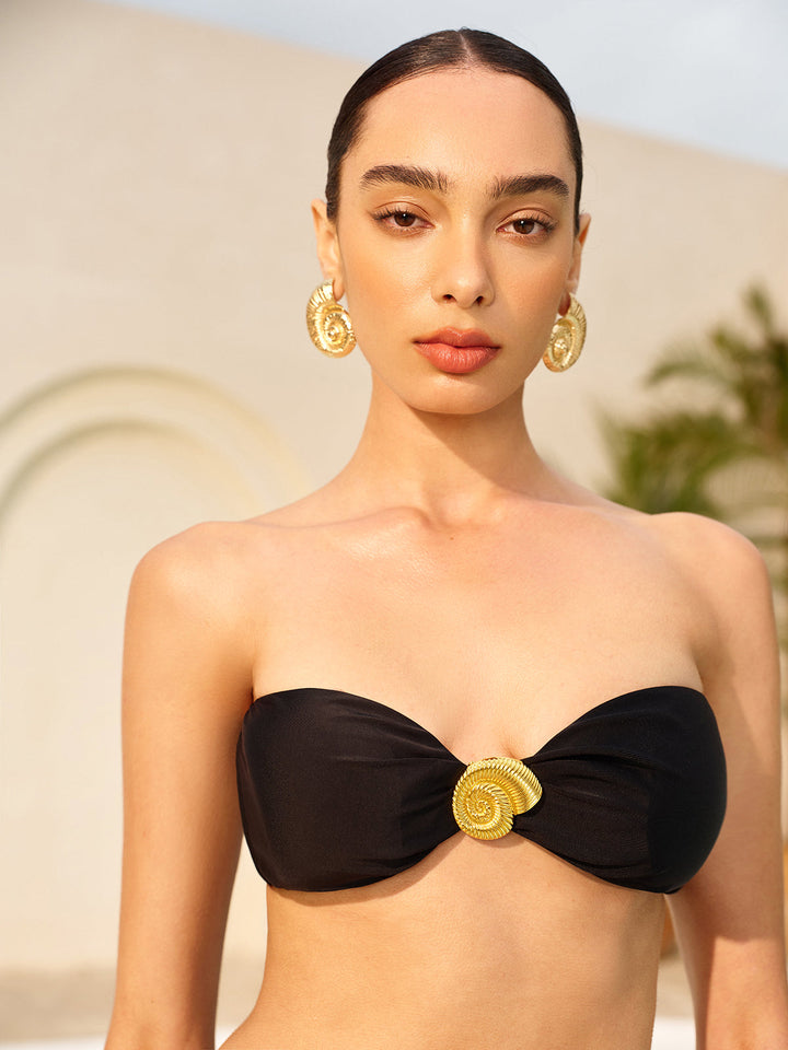 Shell Accent Bandeau Bikini Set  Liora Lane Boutique Bikini Sets