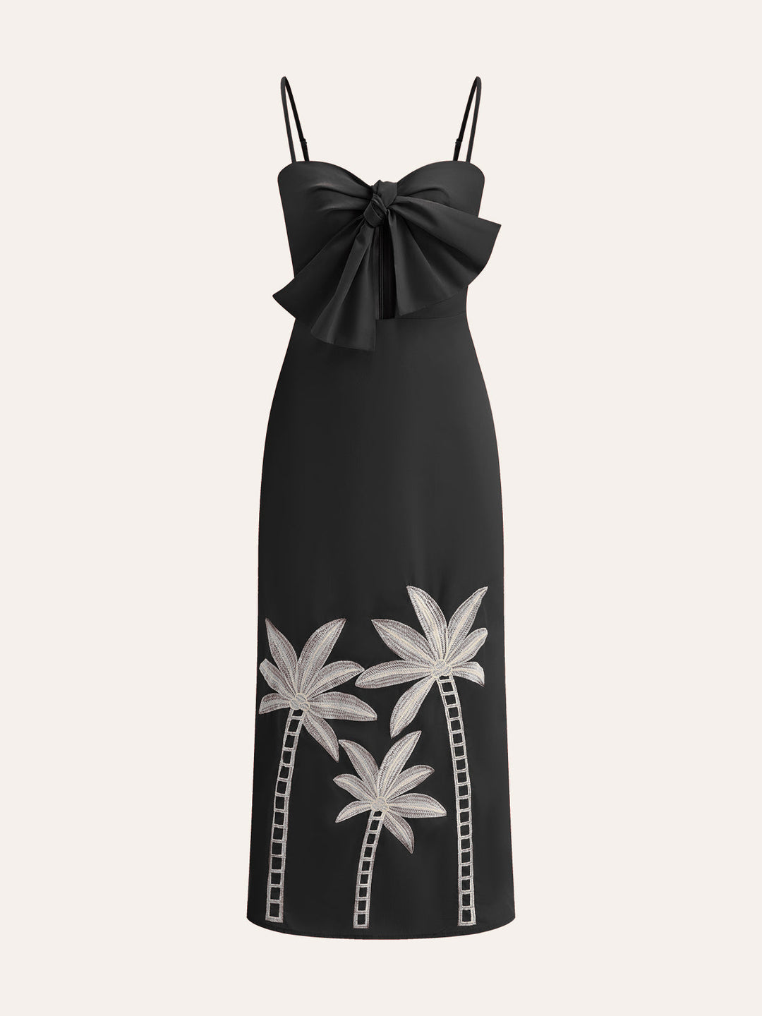 Embroidered Bow-Detail Cami Dress  Liora Lane Boutique Dresses Black / XL 84.99