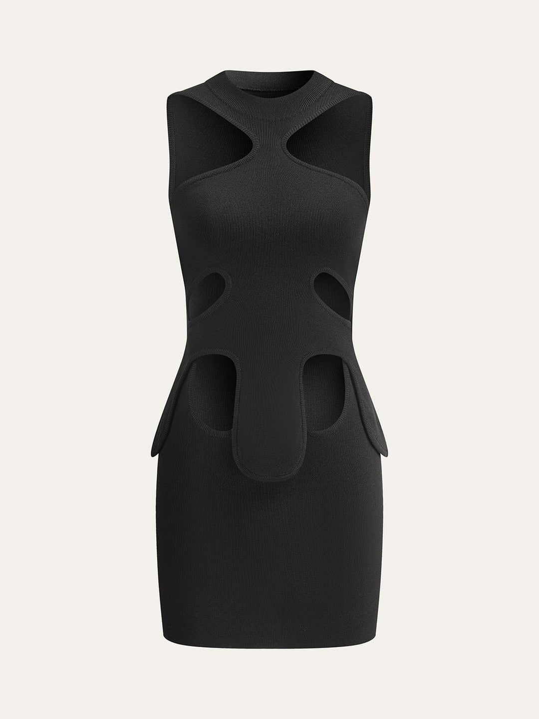 Cut-Out Halter Dress  Liora Lane Boutique Sweater Dresses Black / XL 45.00