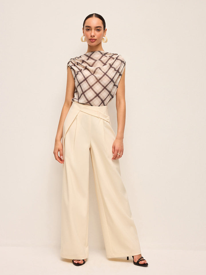 Mid-Waisted Wide-Leg Pants With Belted Detail  Liora Lane Boutique Pants