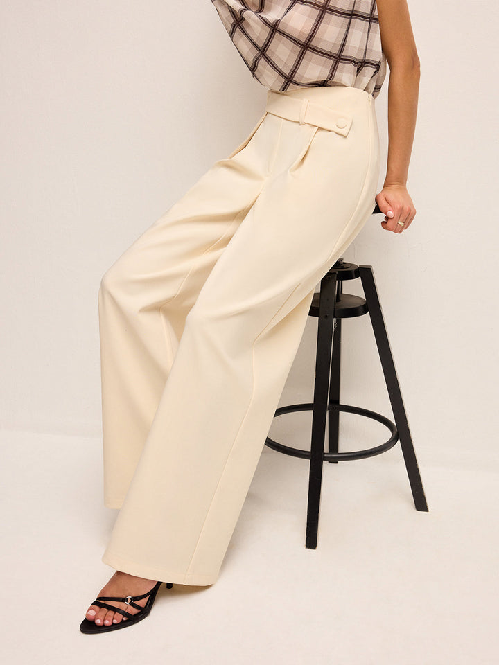 Mid-Waisted Wide-Leg Pants With Belted Detail  Liora Lane Boutique Pants