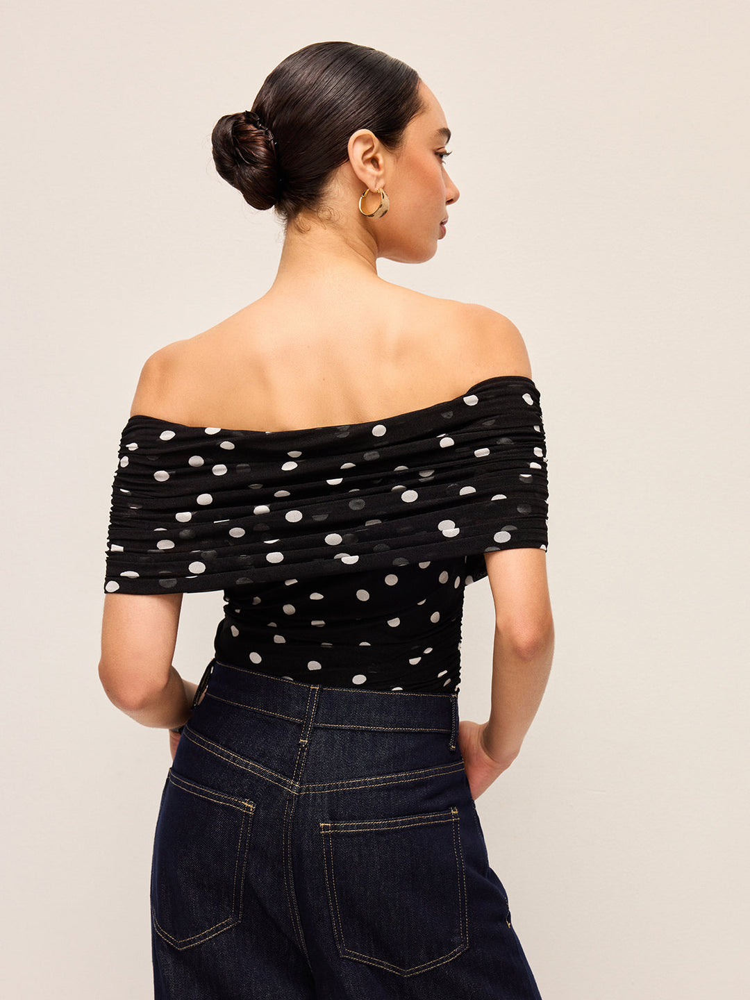Polka Dot Off-Shoulder Bodysuit  Liora Lane Boutique Bodysuits