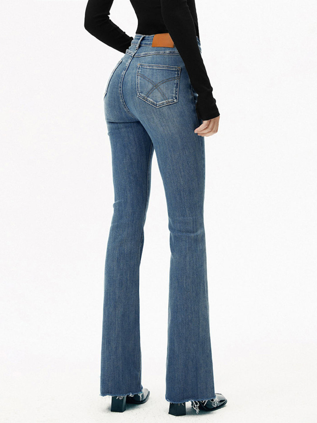 High-Waist Denim Bootcut Jeans  Liora Lane Boutique Jeans Navy / XL 59.00