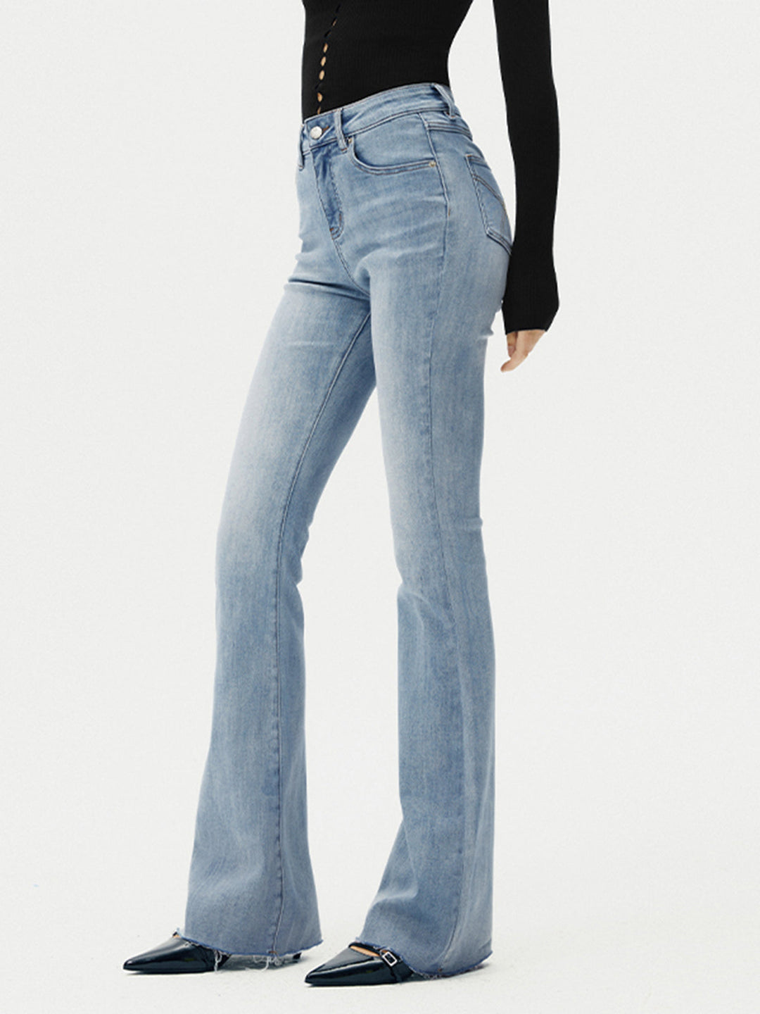 High-Waist Denim Bootcut Jeans  Liora Lane Boutique Jeans