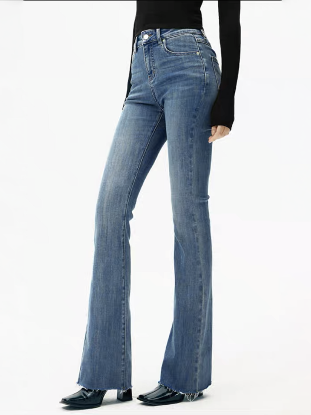 High-Waist Denim Bootcut Jeans  Liora Lane Boutique Jeans