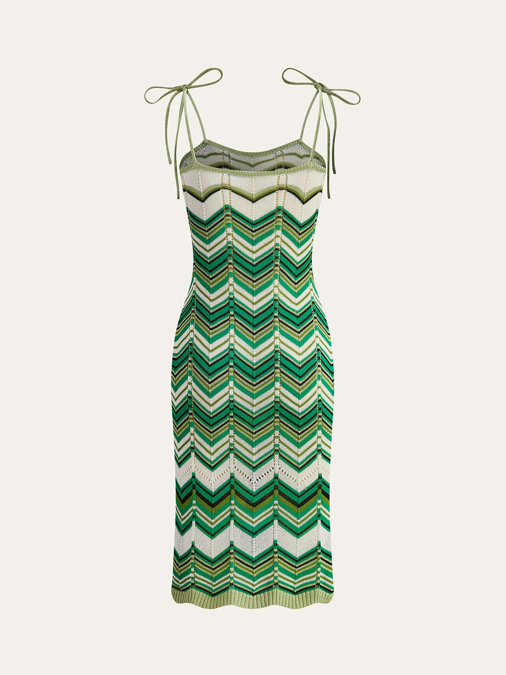 Chevron-Patterned Tie-Strap Knit Midi Dress  Liora Lane Boutique Sweater Dresses
