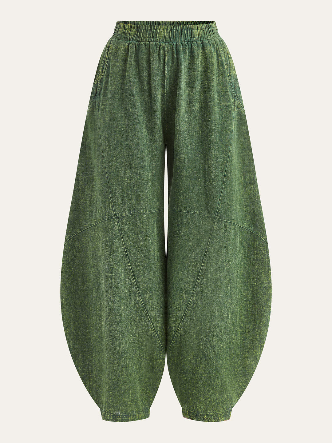 Distressed Paneled Loose Lantern Pants  Liora Lane Boutique Pants Green / XL 64.00