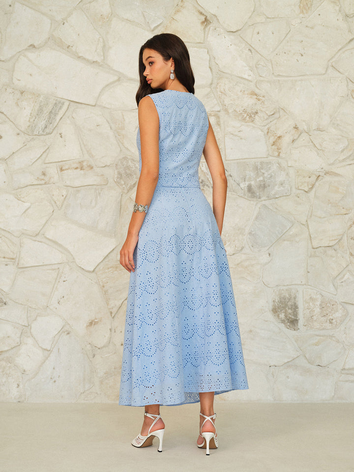 Eyelet Pattern Maxi Skirt  Liora Lane Boutique Skirts