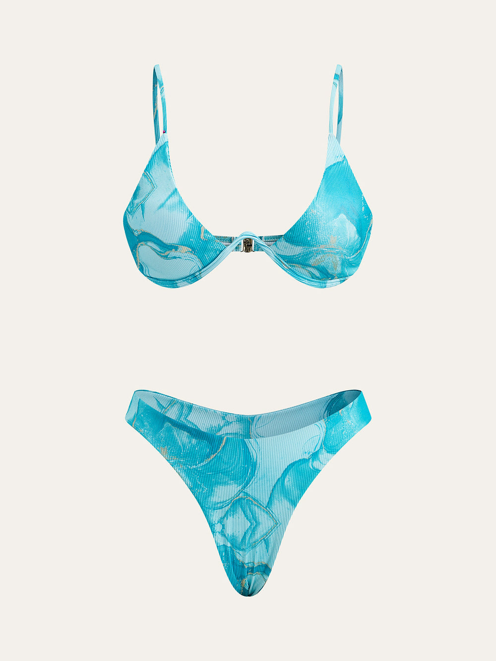 Marble Print Bikini Set With Cover-Up Skirt  Liora Lane Boutique Bikini Sets