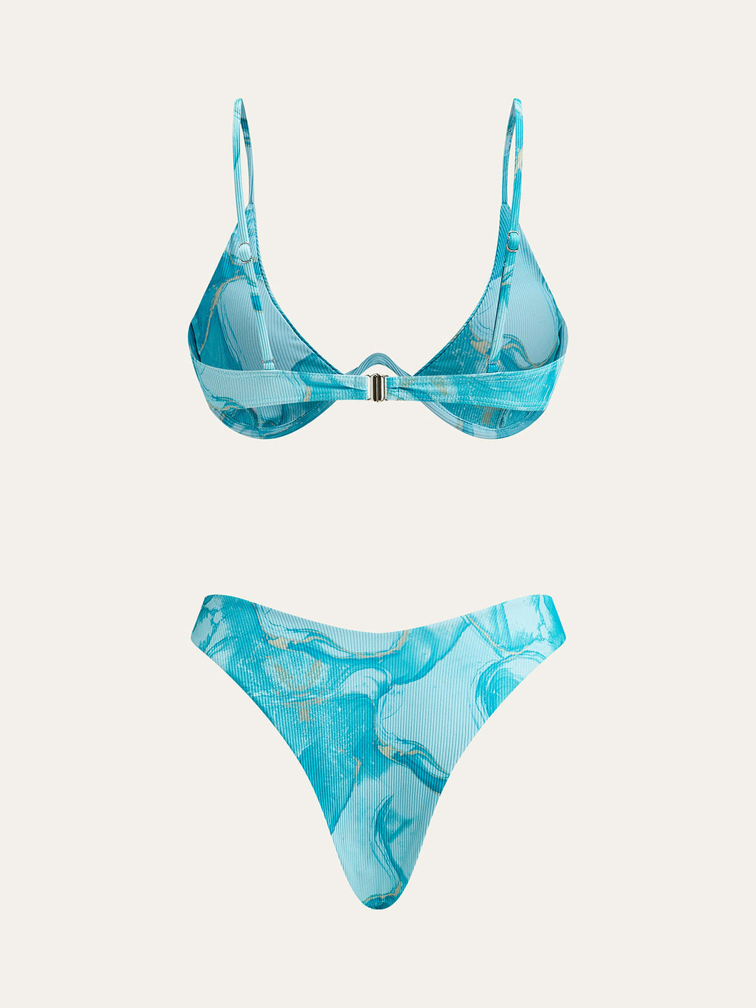 Marble Print Bikini Set With Cover-Up Skirt  Liora Lane Boutique Bikini Sets