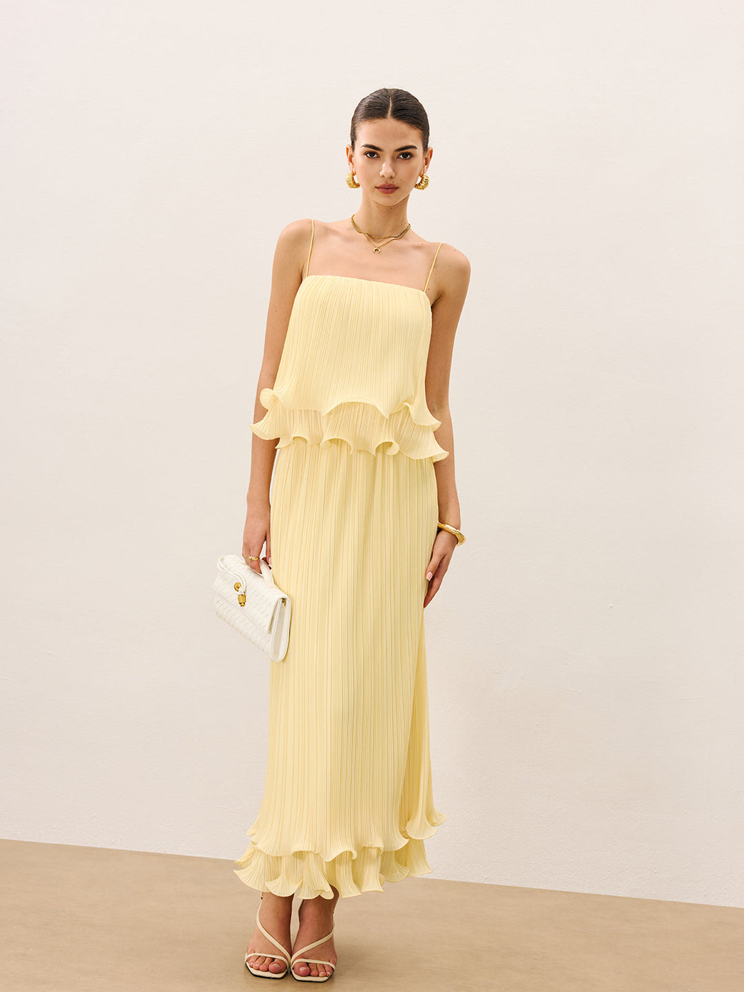 Pleated Layered Ruffle Skirt Set  Liora Lane Boutique Skirt Sets