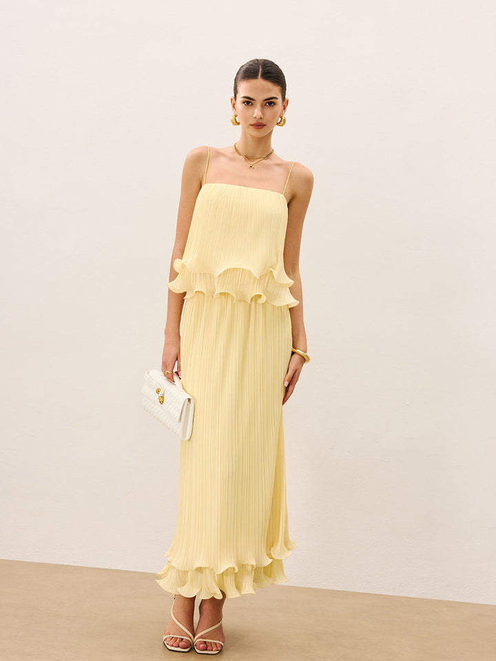 Pleated Layered Ruffle Skirt Set  Liora Lane Boutique Skirt Sets