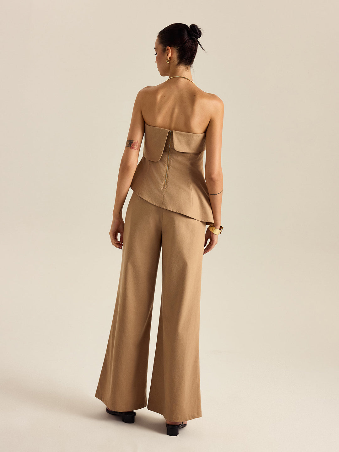 Asymmetrical Strapless Pants Set  Liora Lane Boutique Pant Sets