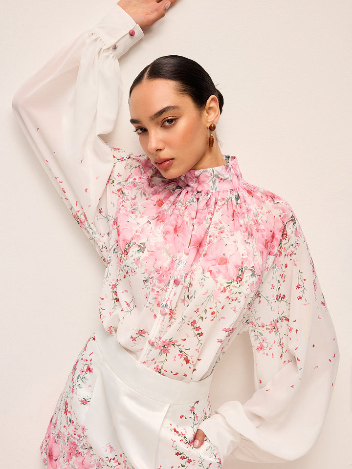 Floral Print Pleated Shorts Set Without Belt  Liora Lane Boutique Short Sets