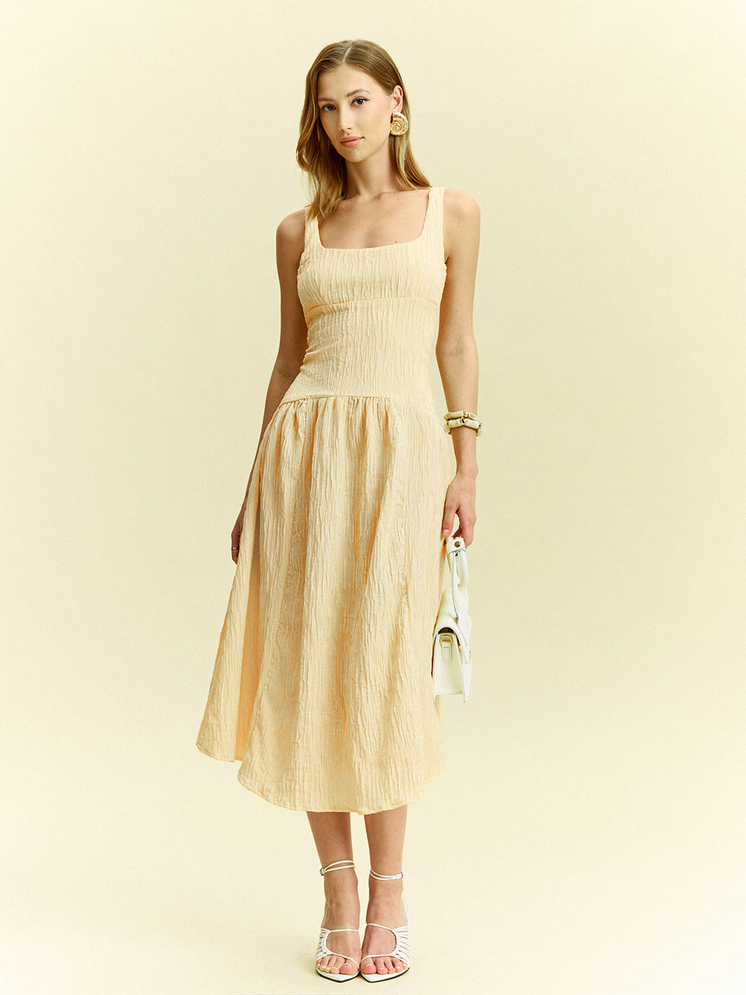 Textured Sleeveless Midi Dress  Liora Lane Boutique Dresses