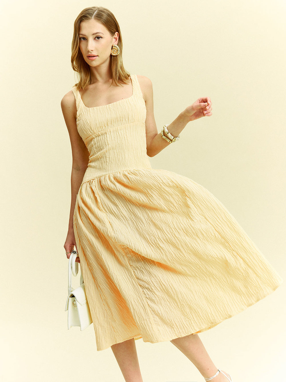 Textured Sleeveless Midi Dress  Liora Lane Boutique Dresses
