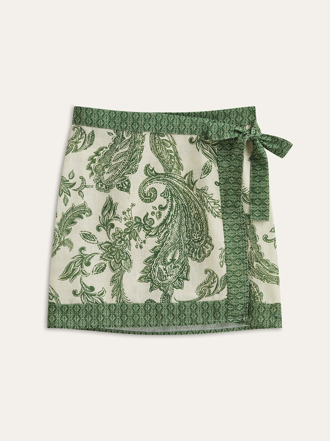 Paisley Print Wrap Skirt  Liora Lane Boutique Skirts Green / XL 69.99