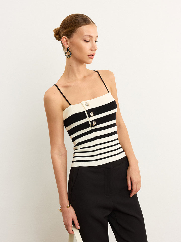 Striped Knit Tank Top  Liora Lane Boutique Knit Tops