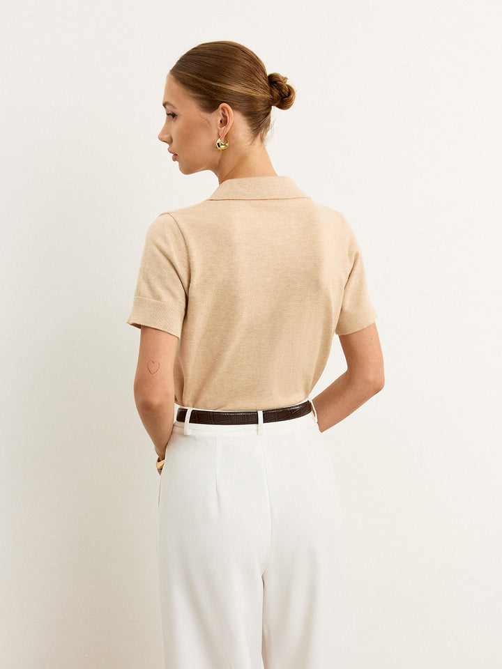 Knit Polo Top  Liora Lane Boutique Knit Tops