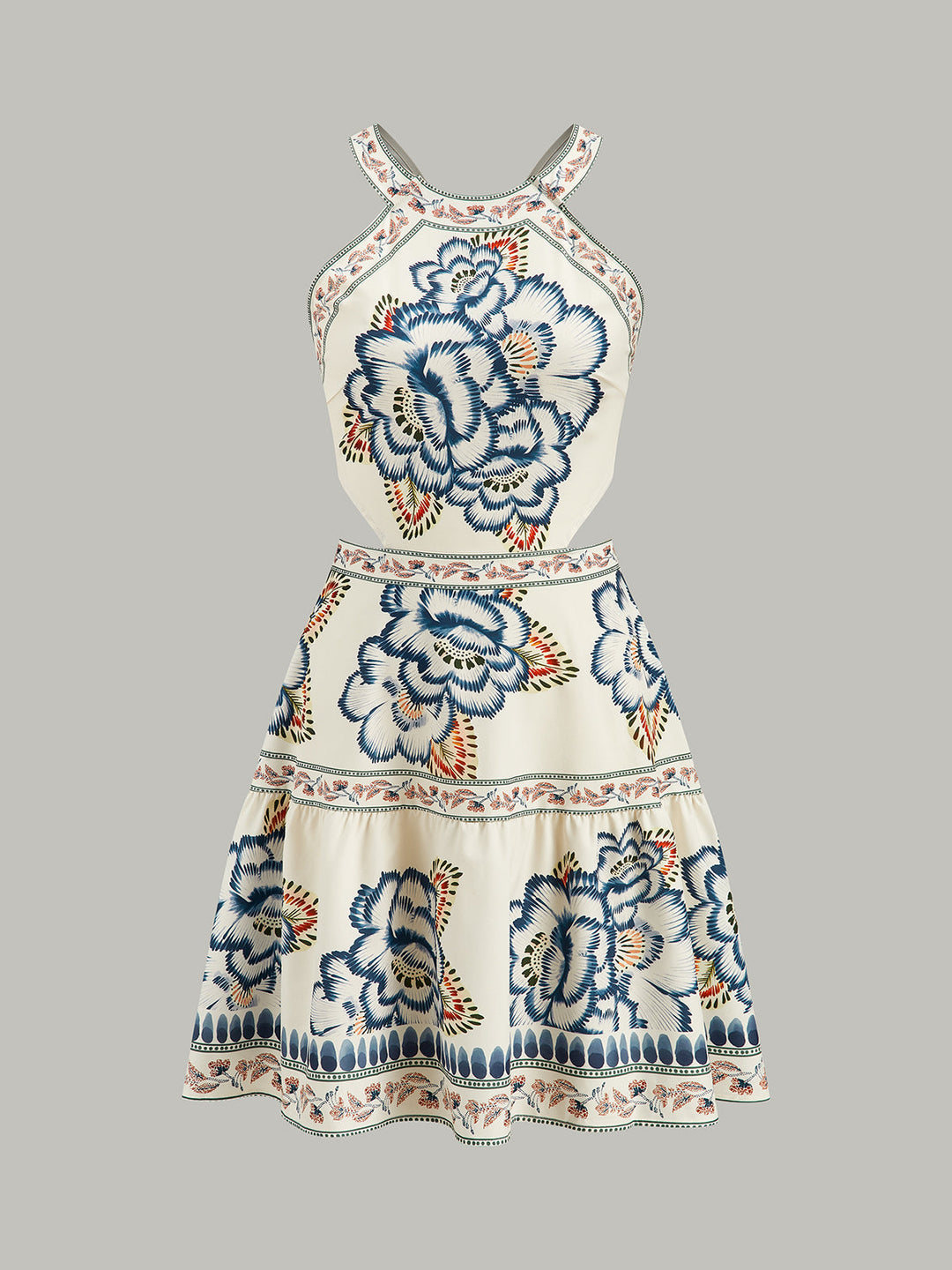 Floral Print Backless Dress  Liora Lane Boutique Dresses Multicolor / XL 84.99