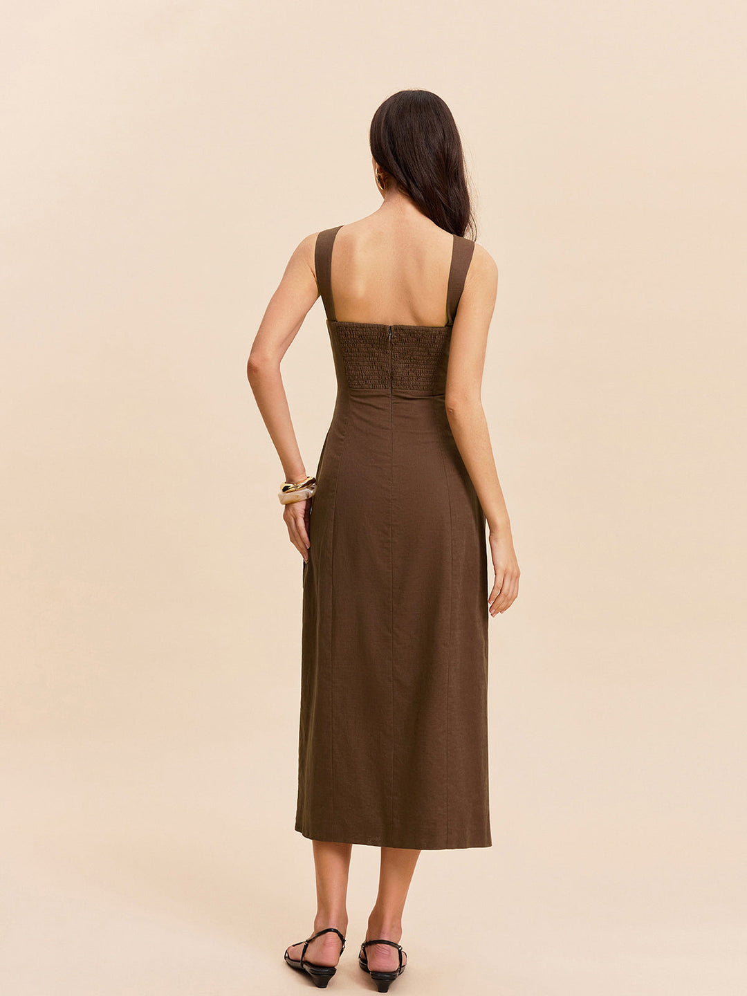 Cotton & Linen Slit Dress  Liora Lane Boutique Dresses