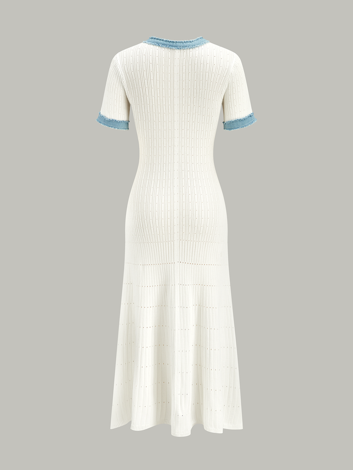 Trimmed Knit Midi Dress  Liora Lane Boutique Sweater Dresses
