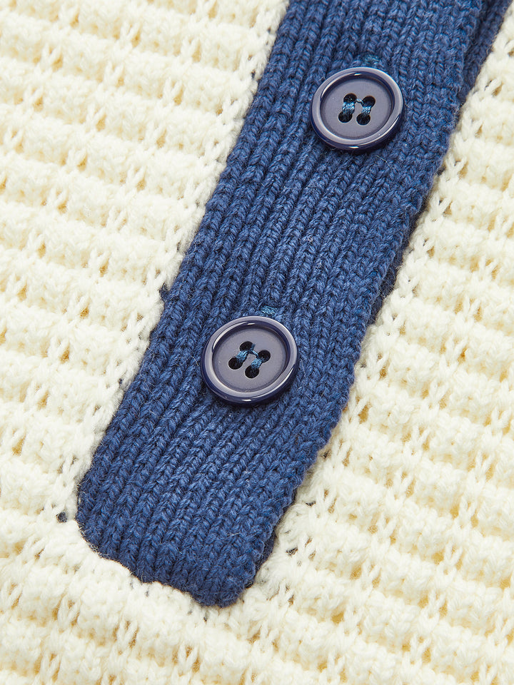 Crochet-Knit Polo Top  Liora Lane Boutique Knit Tops