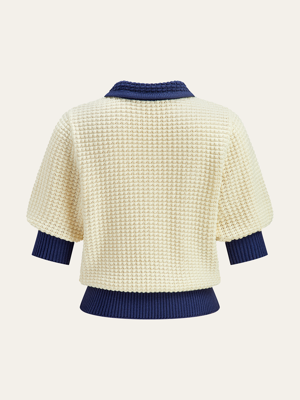 Crochet-Knit Polo Top  Liora Lane Boutique Knit Tops