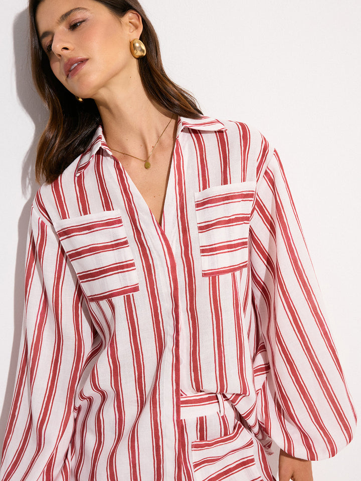 Pocketed Striped Shorts Set  Liora Lane Boutique Pant Sets