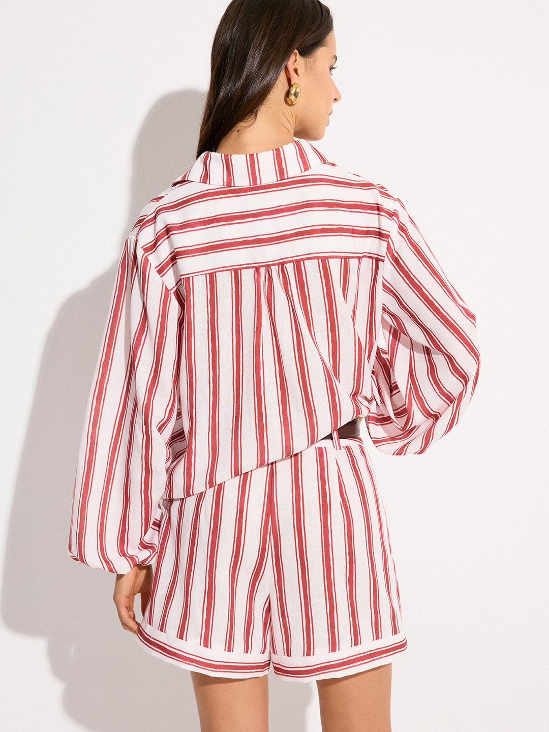 Pocketed Striped Shorts Set  Liora Lane Boutique Pant Sets
