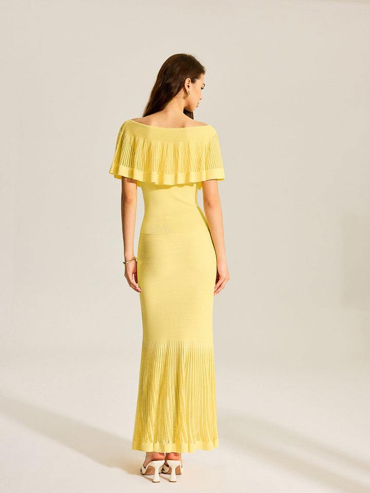 Off-Shoulder Knit Top With Trimmed Ruffles  Liora Lane Boutique Knit Tops