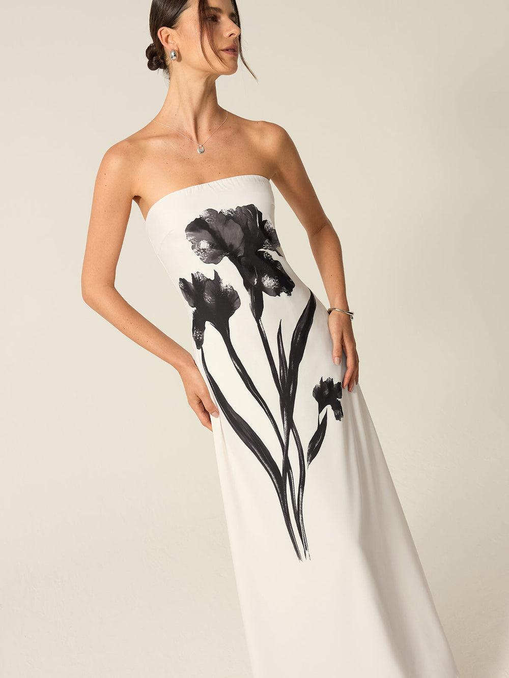 Strapless Floral Print Maxi Dress  Liora Lane Boutique Dresses