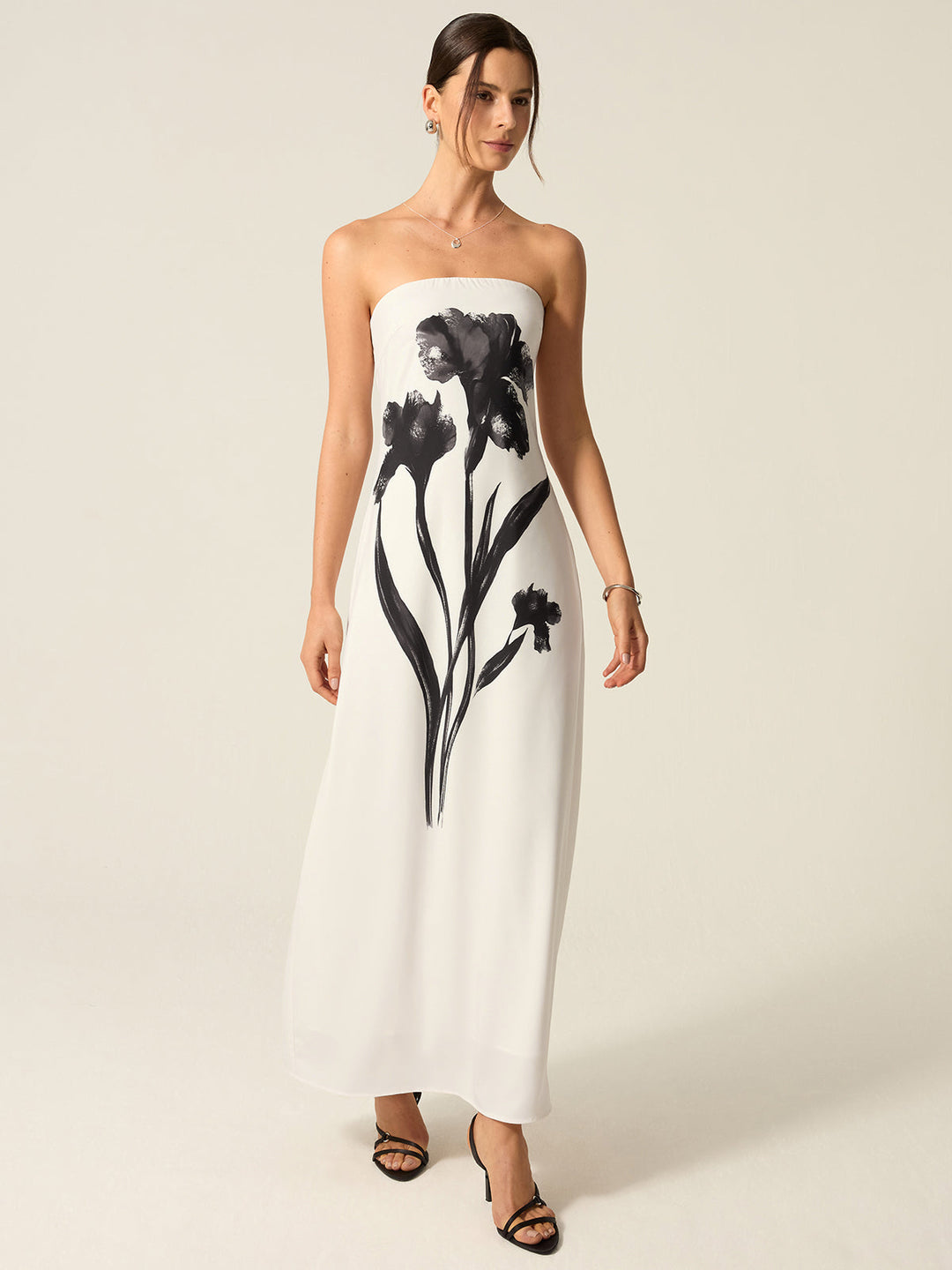Strapless Floral Print Maxi Dress  Liora Lane Boutique Dresses