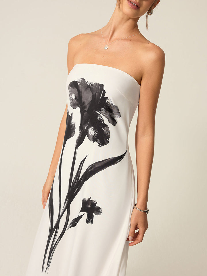 Strapless Floral Print Maxi Dress  Liora Lane Boutique Dresses
