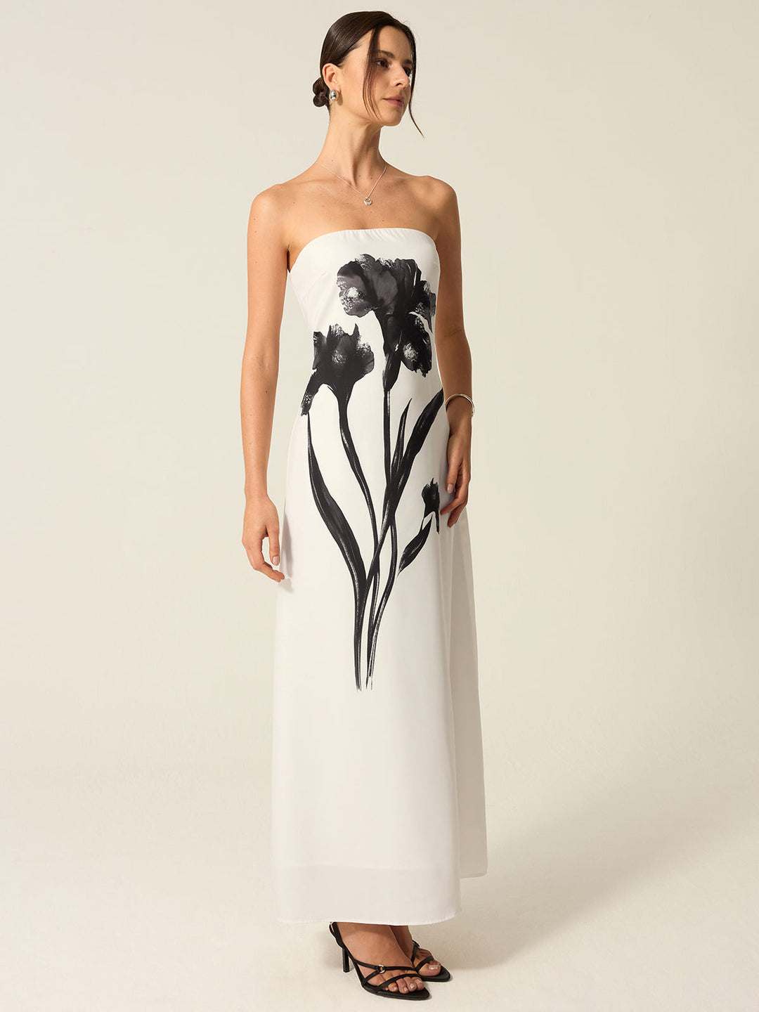 Strapless Floral Print Maxi Dress  Liora Lane Boutique Dresses