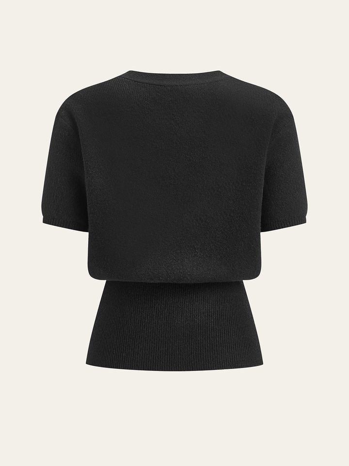 Metal Button V-Neck Sweater  Liora Lane Boutique Sweaters