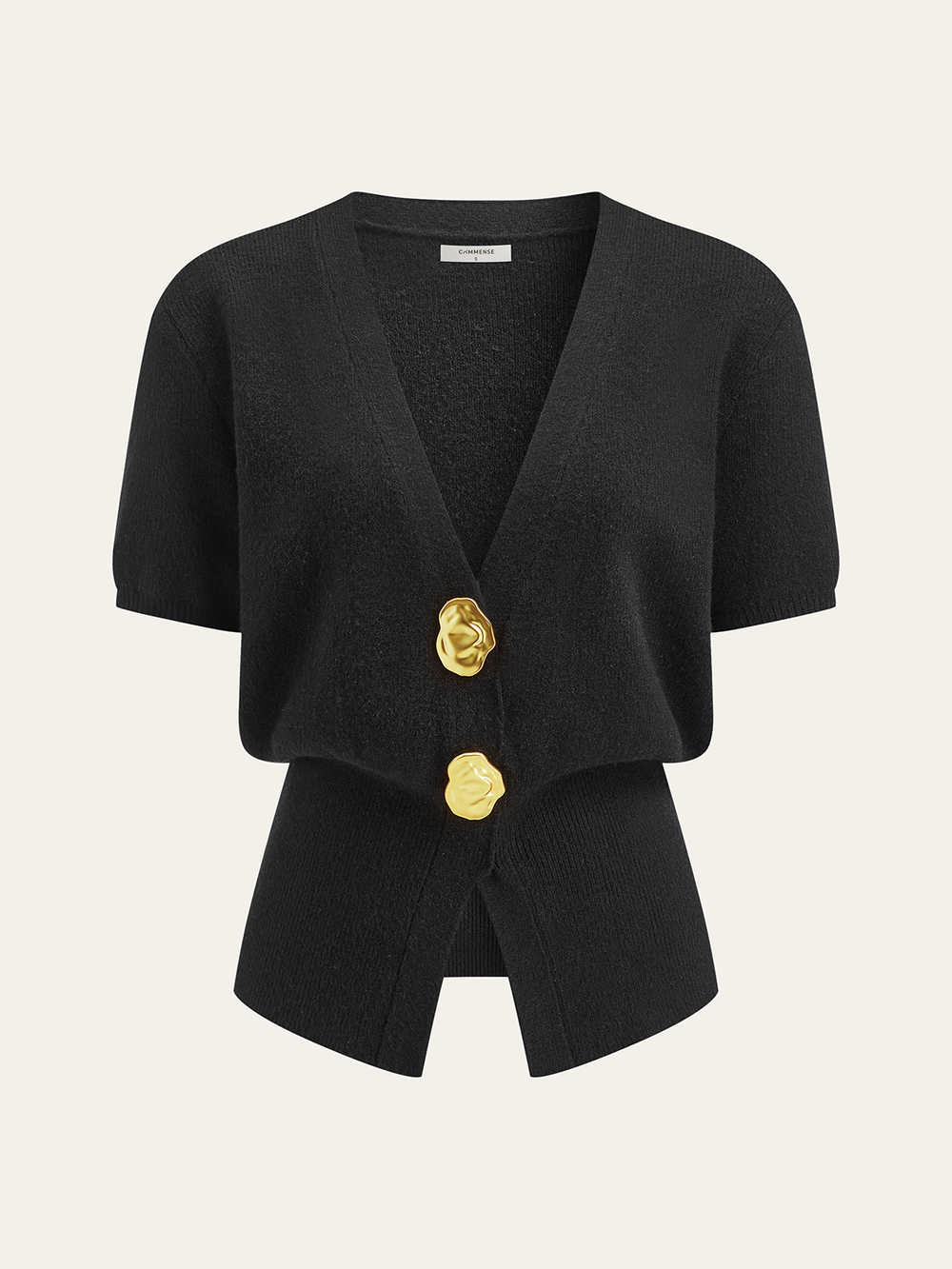 Metal Button V-Neck Sweater  Liora Lane Boutique Sweaters