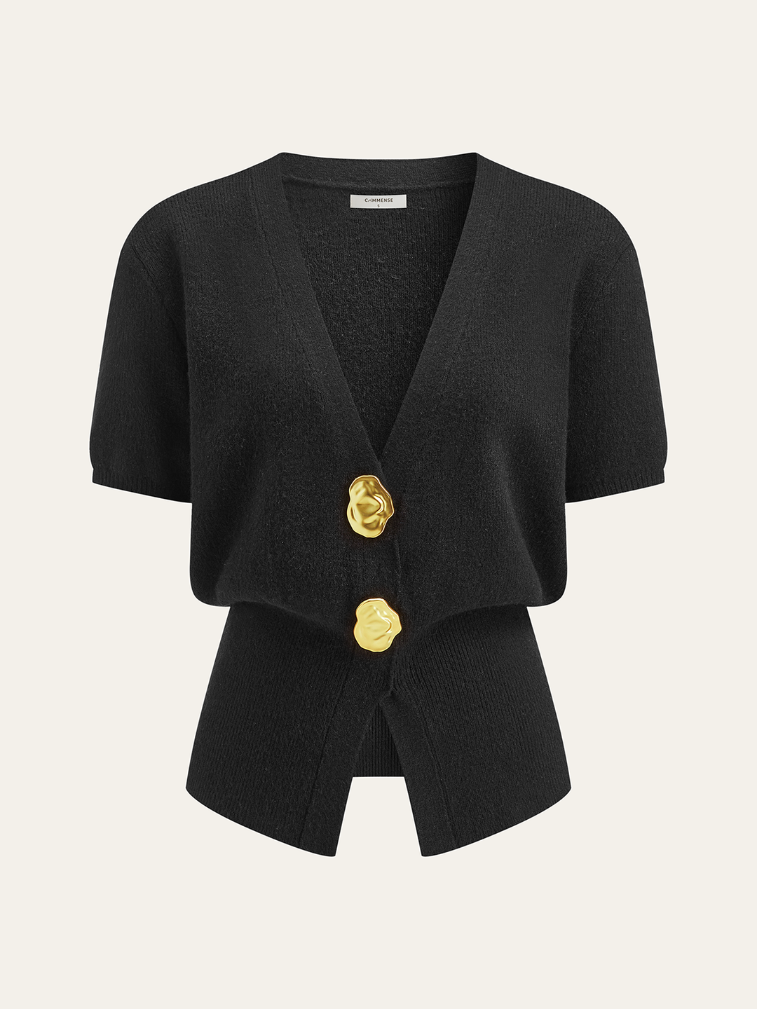 Metal Button V-Neck Sweater  Liora Lane Boutique Sweaters