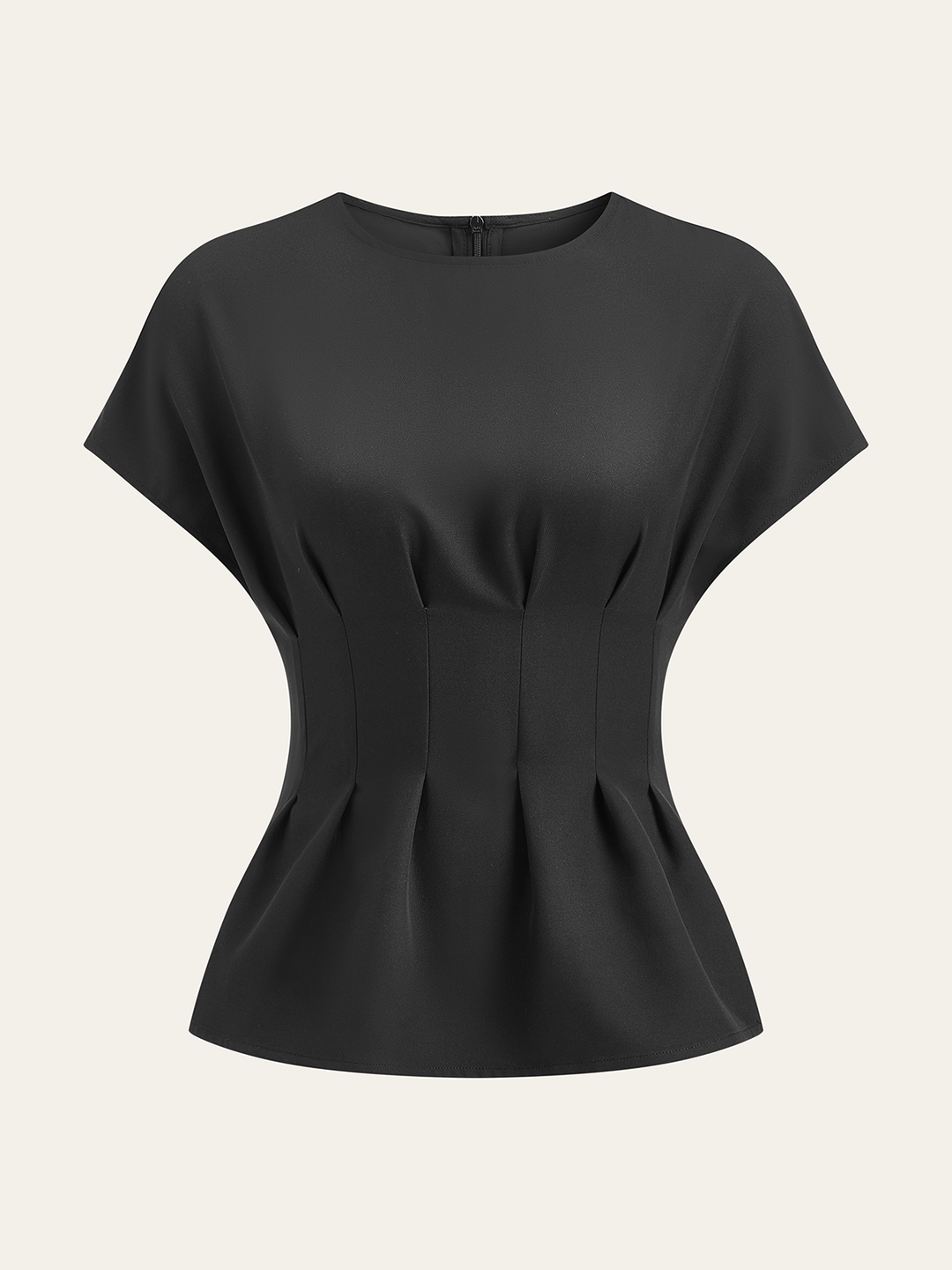 Pleated Waist Top  Liora Lane Boutique T-Shirts Black / XL 25.00