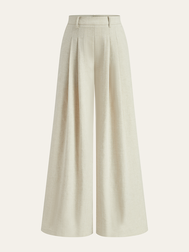 Linen Blend Wide-Leg Pants  Liora Lane Boutique Pants Khaki / XL 52.00