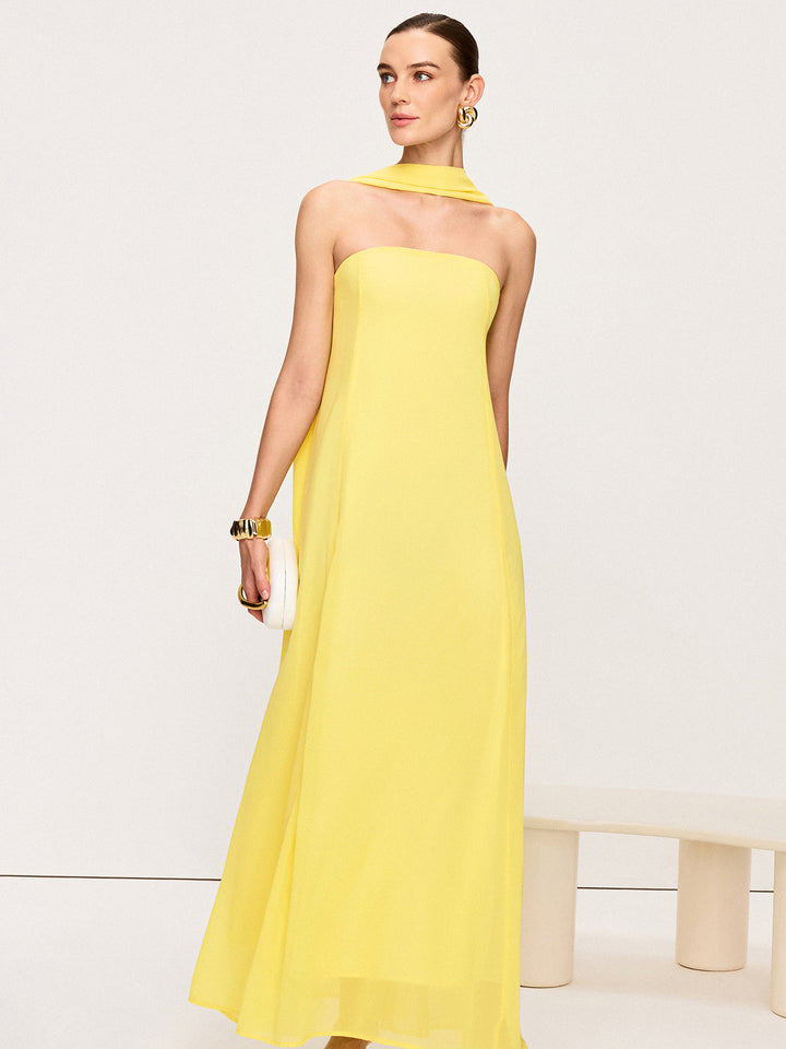 Halter Neck Chiffon Maxi Dress  Liora Lane Boutique Dresses
