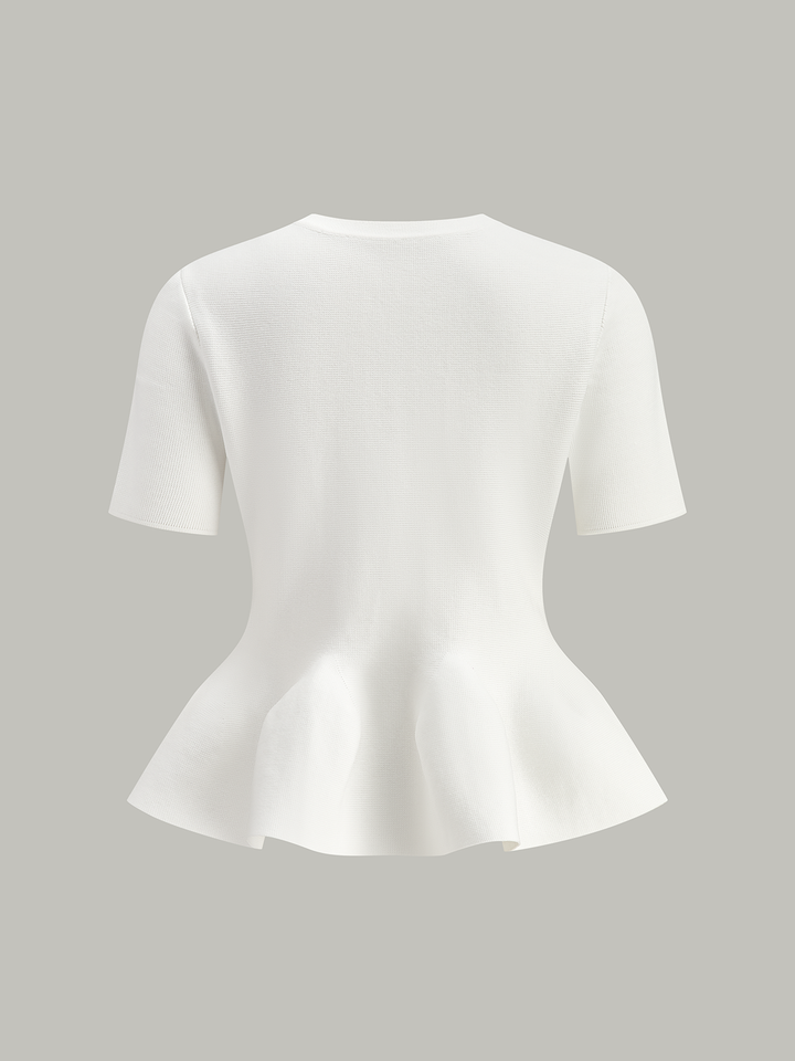 Short-Sleeved Peplum Cardigan  Liora Lane Boutique Cardigans