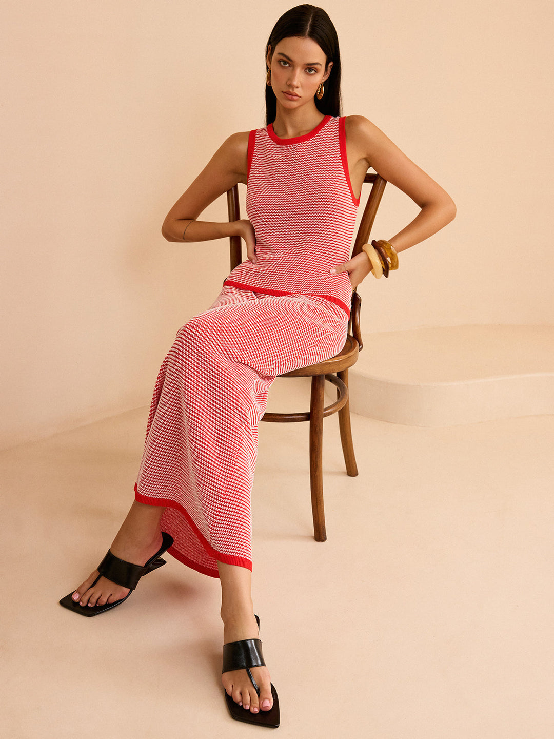 Striped Knit Sweater Co-ords Set  Liora Lane Boutique Sweater Co-ords