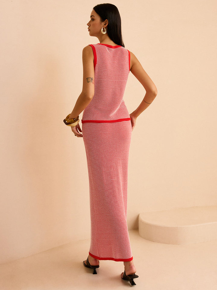 Striped Knit Sweater Co-ords Set  Liora Lane Boutique Sweater Co-ords