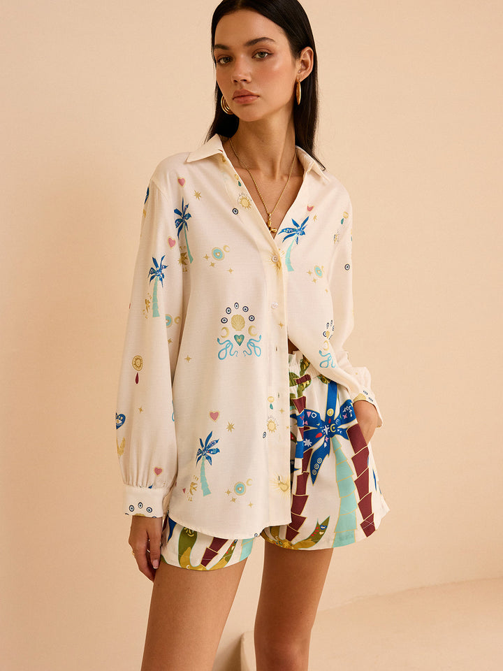 Tropical Print Shorts Set  Liora Lane Boutique Short Sets