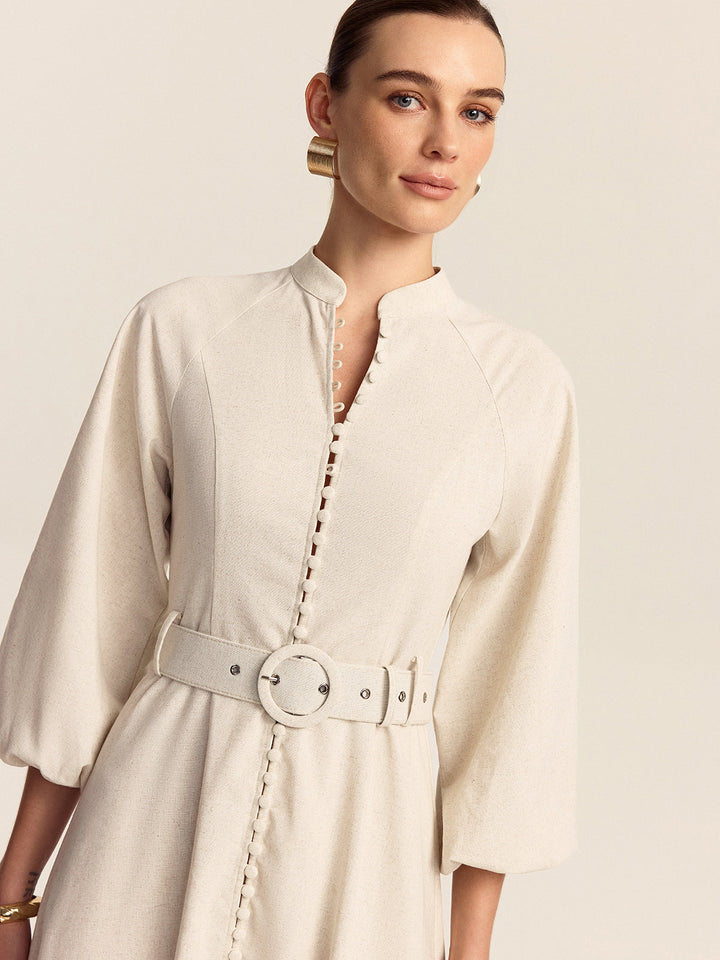 Belted Button Front Maxi Dress  Liora Lane Boutique Dresses