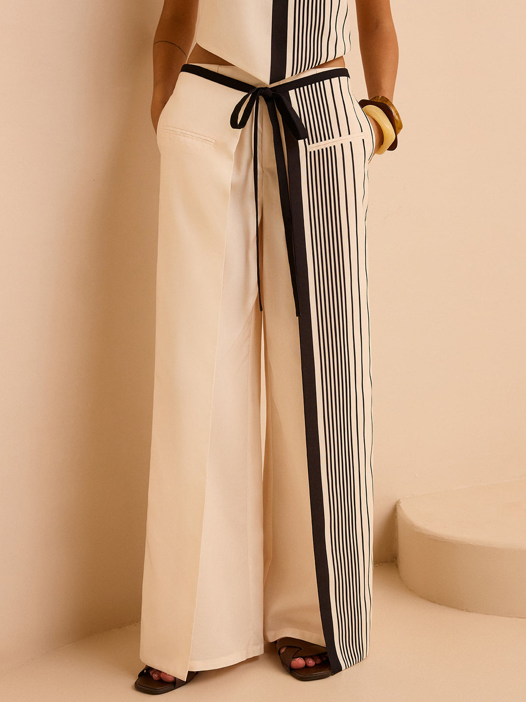 Striped Low-Waist Pants  Liora Lane Boutique Pants